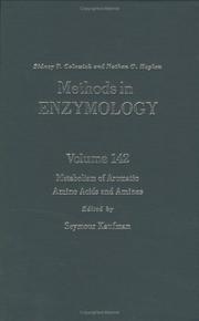 Cover of: Metabolism of Aromatic Amino Acids and Amines, Volume 142 (Methods in Enzymology)