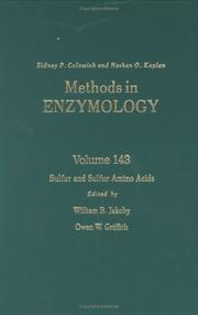 Cover of: Sulfur and Sulfur Amino Acids, Volume 143: Volume 143 by 