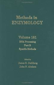 Cover of: RNA Processing Part B, Specific Methods, Volume 181: Volume 181 by 