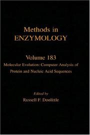 Cover of: Molecular Evolution: Computer Analysis of Protein and Nucleic Acid Sequences, Volume 183: Volume 183 by 