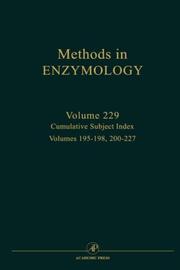 Cover of: Methods in Enzymology, Volume 229: Cumulative Subject Index, Volumes 195-198, 200-227 (Methods in Enzymology)
