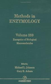Cover of: Energetics of Biological Macromolecules (Methods in Enzymology)