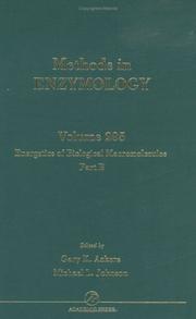 Energetics of Biological Macromolecules