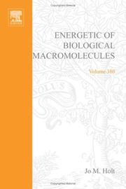 Cover of: Energetics of Biological Macromolecules, Part E, Volume 380 (Methods in Enzymology) by 