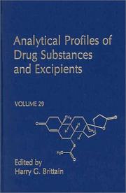 Cover of: Analytical Profiles of Drug Substances and Excipients, Volume 29 (APDSE) (Profiles of Drug Substances, Excipients, and Related Methodology)