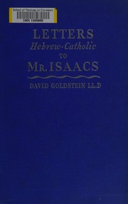 Cover of: Letters Hebrew-Catholic to Mr. Isaacs