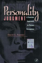 Cover of: Personality judgment: a realistic approach to person perception