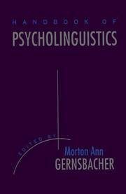 Cover of: Handbook of psycholinguistics