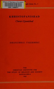 Cover of: Khristopanishad (Christ-Upanishad)