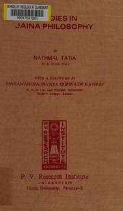 Cover of: Studies in Jaina philosophy by Nathmal Tatia