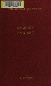 Cover of: Religion and art. by Weiss, Paul