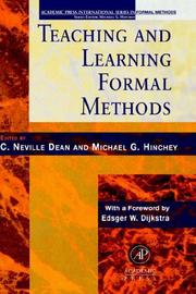 Teaching and Learning Formal Methods by C. Neville Dean, Michael G. Hinchey
