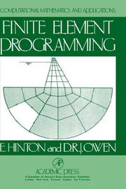 Cover of: Finite Element Programming (Computational Mathematics & Application Series) by Leanne Hinton, D. R.J. Owen