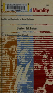 Cover of: Custom, law, and morality by Burton M. Leiser