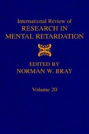 Cover of: Intl Review of Research in Mental Retardation, Volume 20