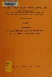 Cover of: Bibliographie der hieratischen und hieroglyphischen Papyri by Dieter Jankuhn