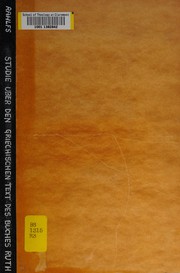 Cover of: Studie über den griechischen Text des Buches Ruth