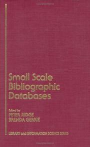 Cover of: Small scale bibliographic databases