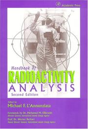 Cover of: Handbook of Radioactivity Analysis, Second Edition by Michael F. L'Annunziata