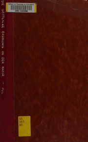 Cover of: Die göttliche Ordnung in der Natur: drei Aufsätze