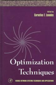 Cover of: Optimization Techniques (Neural Network Systems Techniques and Applications)