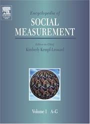 Cover of: Encyclopedia of Social Measurement, Three-Volume Set, Volume 1-3 by Kimberly Kempf-Leonard