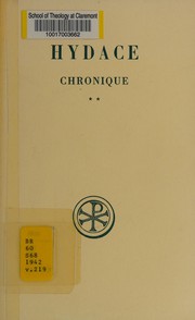 Cover of: Chronique ... by Idatius Bishop of Chaves