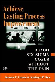 Cover of: Achieve Lasting Process Improvement: Reach Six Sigma Goals without the Pain