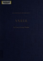 Cover of: Varia by Henry George Fischer