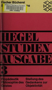 Studienausgabe in 3 Baenden by Georg Wilhelm Friedrich Hegel