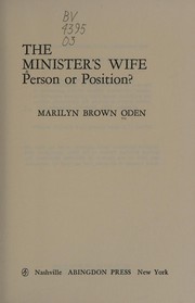 Cover of: The minister's wife: person or position?
