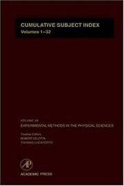 Cover of: Cumulative Subject Index Volumes 1-32, Volume 34 (Experimental Methods in the Physical Sciences) | 