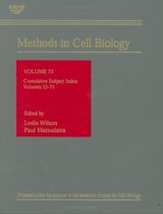 Cover of: Cumulative Index, Volumes 53-71, Volume 73 (Methods in Cell Biology)
