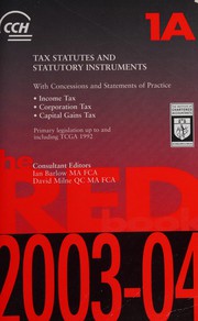 Cover of: CCH tax statutes and statutory instruments 2003-04 by I. Barlow