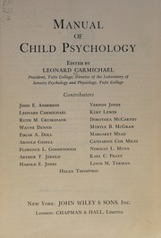 Cover of: Manual of child psychology