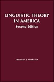 Cover of: Linguistic theory in America by Frederick J. Newmeyer