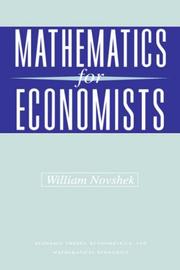 Cover of: Mathematics for economists