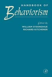 Cover of: Handbook of behaviorism by edited by William O'Donohue, Richard Kitchener.