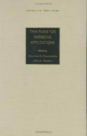 Cover of: Thin Films for Emerging Applications, Volume 16 | 
