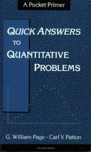 Cover of: Quick answers to quantitative problems: a pocket primer