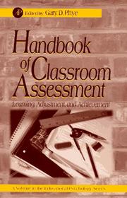 Cover of: Handbook of classroom assessment: learning, achievement, and adjustment