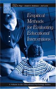 Cover of: Empirical Methods for Evaluating Educational Interventions (Educational Psychology)