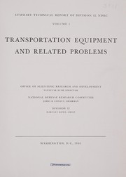 Cover of: Transportation equipment and related problems by Vannevar Bush, James Bryant Conant, Hartley Rowe