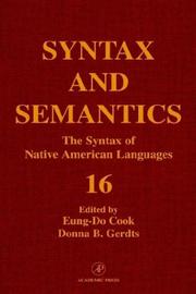 Cover of: The Syntax of native American languages