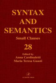 Cover of: Small clauses by Anna Cardinaletti, Maria Teresa Guasti