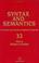 Cover of: The Nature and Function of Syntactic Categories (Syntax and Semantics, Vol 32) (Syntax and Semantics)