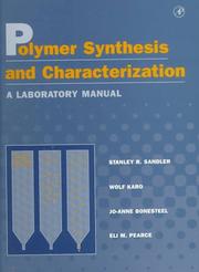 Cover of: Polymer synthesis and characterization | 