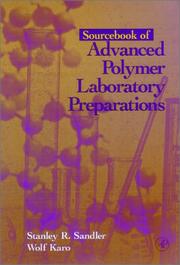 Cover of: Sourcebook of advanced polymer laboratory preparations