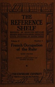 French occupation of the Ruhr by Bates College (Lewiston, Me.)