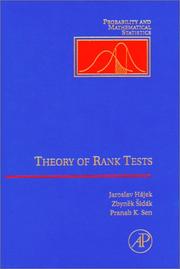 Cover of: Theory of Rank Tests (Probability and Mathematical Statistics)